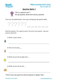 Worksheets for kids - question_marks